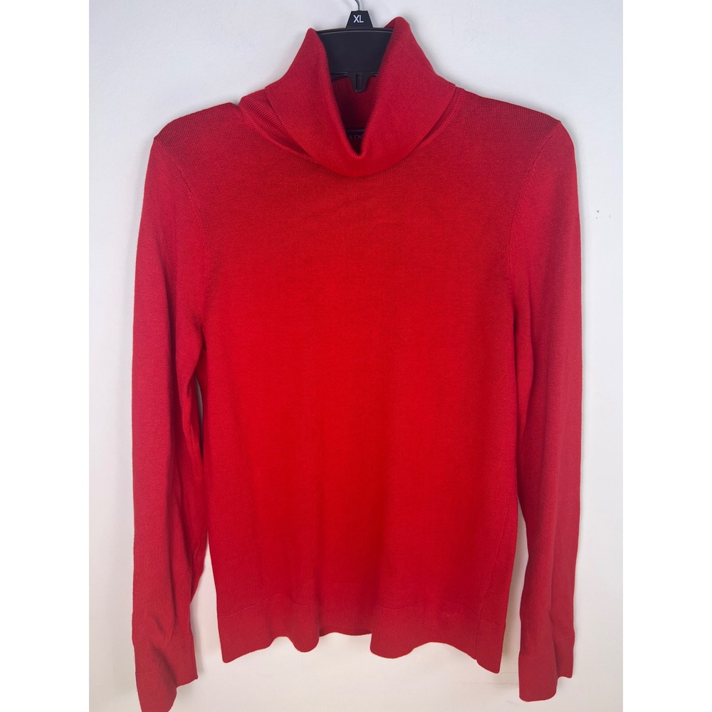Chaps Classics Womens Red Turtleneck Sweater Cotton Modal Long Sleeve Size Large